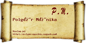 Polgár Mónika névjegykártya